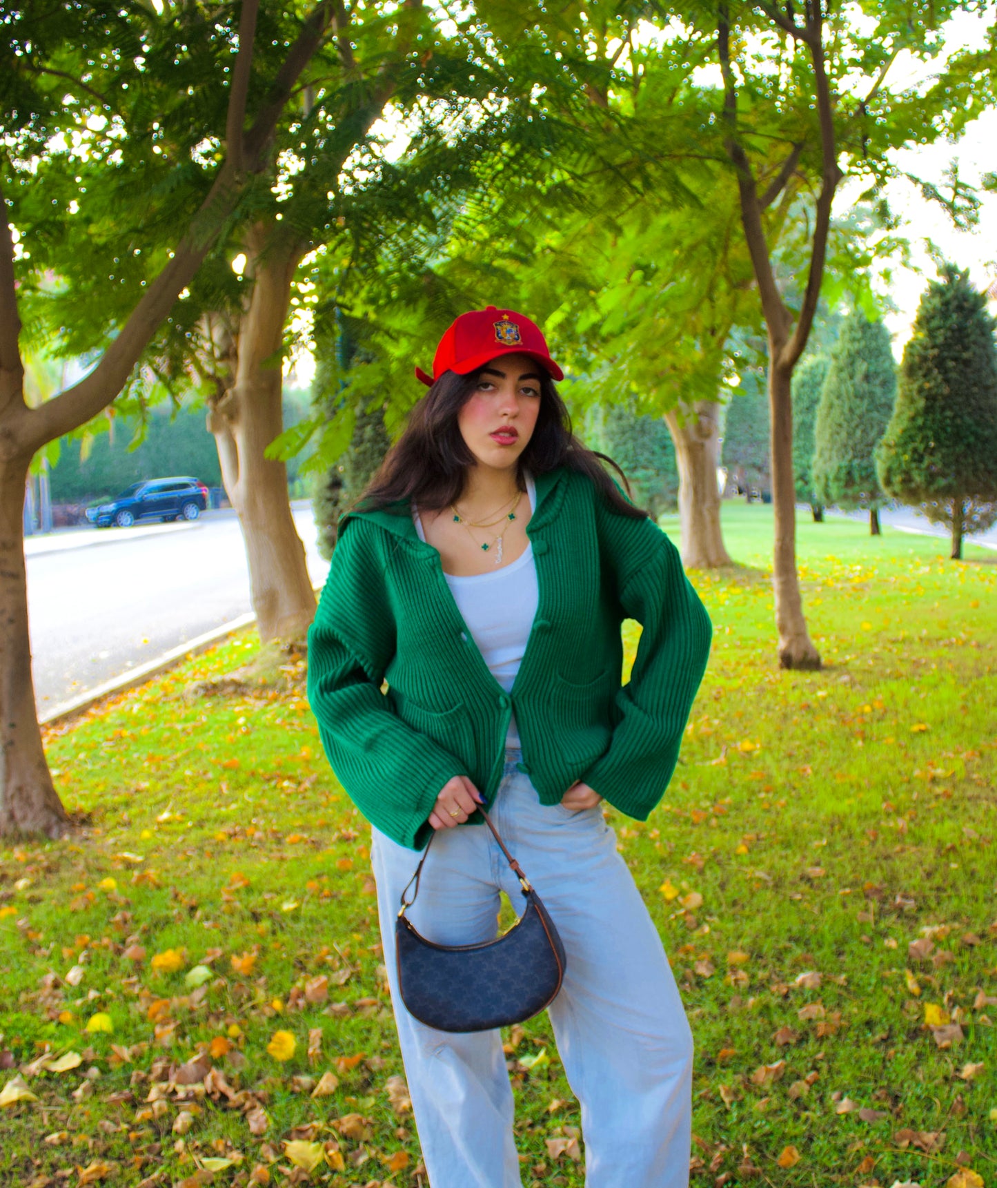 STATEMENT KNIT CARDIGAN IN GREEN