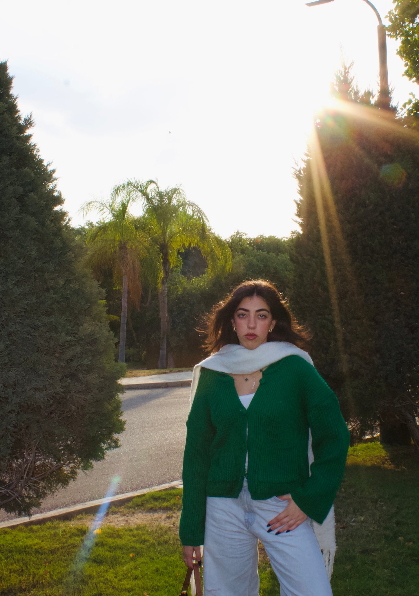 STATEMENT KNIT CARDIGAN IN GREEN